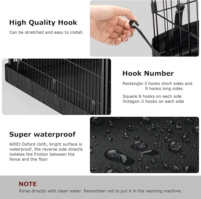 PJYuCien Bottom Pad - Fits 8 Panels 24 Inch Width Plastic/Metal Pet Pen Octagonal Dog Playpen(Note: Only Pen Bottom Pad, No Playpen)