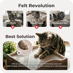 Apasiri Cat Cave Bed for Indoor Cats - Insulated Felt Cat House Indoor Hideaway, Modular Cat Houses & Condos with DIY Cat Tunnel, Scratch Resistant Pad Alternative, Small Cat Bed & Cat Furniture Gift