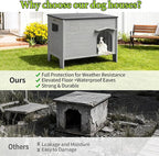 Dog House Outdoor Weatherpoof Plastic Large Dogs Houses Indoor Waterproof Stray/Pet Dog Shelter Outside for Large and Medium Dogs