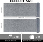 2 Pcs Total 78.8"x15.8" Cat Scratch Mat, Cat Scratch Couch Furniture Protector, Trimmable Self-Adhesive Cats Scratch Pads, DIY Cat Scratcher for Wall Protector and Covering Cat Tower (Light Grey)