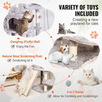 Cat Tree Tower 68.5" for Indoor Cats with 2 Condos, Scratching Posts, Hammocks & Perches, Multi-Level Cat Furniture with Sisal Posts & Plush Platforms, Supports Multiple Cats
