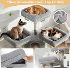 Globlazer 80 Inch Heavy Duty Cat Tree for Large Cats,F80H (Light Gray, 80 Inch)