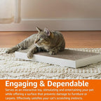 Amazon Basics Corrugated Cardboard Cat Scratcher, Scratching Board, Reversible, 17.4" x 10", White, 4-Pack