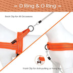 Didog No Pull Dog Harness with Soft Mesh Padded,Reflective & Quick Fit Light Weight Dog Strap Vest Harness,Easy for Walking Training (L:Chest 26-32", Orange)
