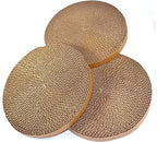 HQRP 3-Pack Round Cat Scratcher Refill, 10'' Round Scratch Pads for Cats, Refill for Cat Scratcher with Ball, Circular Cardboard Insert, Medium