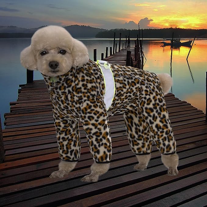 Dog Coats for Small Dogs, Polar Fleece Dog Pajamas Bodysuit for Small Medium Dogs, Dog Winter Jacket Dog Sweater Dog Vest for Small Dog, Dog Four-Legged Warm Clothes
