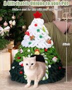 Christmas Clearance DIY Cat Tree with Cat Beds & Cave, Felt Nest, Indoor Cat House - 20 x 24 Inches