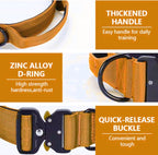 Heavy Duty Tactical Dog Collar – Adjustable Nylon with Metal Buckle, Durable & Comfortable for Medium to Large Dogs (German Shepherd, Labrador, Rottweiler), Orange,XL, for Training & Outdoor Use.
