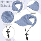 Jadive Small Dog Sun Hat with Ear Holes, Dog Cat Sunglasses with Anti-Slip Silicone Rope Baseball Cap Adjustable Puppy Sunbonnet Headdress Beach Visor Hat for Puppies Summer Outdoor(Blue)