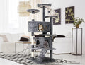Go Pet Club 54'' Tall Multi-Level Cat Tree with 3 Scratching Posts, 3 Platforms, 2 Condos, Toys, Corner Tower for Large Cats