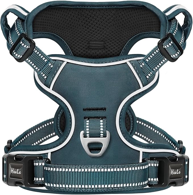 HEELE Dog Harness for Small Dogs No Pull Dog Vest Harness for Small Dog with Soft Padded Handle Reflective for Outdoor Training, Blackish Green, S