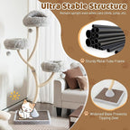 Tangkula Tall Cat Tree, 70 Inch Multi-Level Large Cat Tower with 3 Warm Perches, 3 Jingling Balls, Sisal Scratching Posts & Board, Modern Cat Tree for Indoor Cats Large Adult