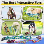 Tough Dog Rope Toys for Aggressive Chewers, Tough Tug of War Dog Toys for Large, Medium & Small Dogs – 5 Pack Including 2 Ropes & 3 Supplies