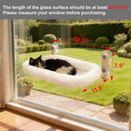 YGP Foldable Cat Window Perch – No Drilling, 40lbs Tested Hold, 4 Strong Suction Cups, Heavy-Duty Metal Frame, Space-Saving Fold-Down Design, Ultra-Soft Fleece Hammock for Cats