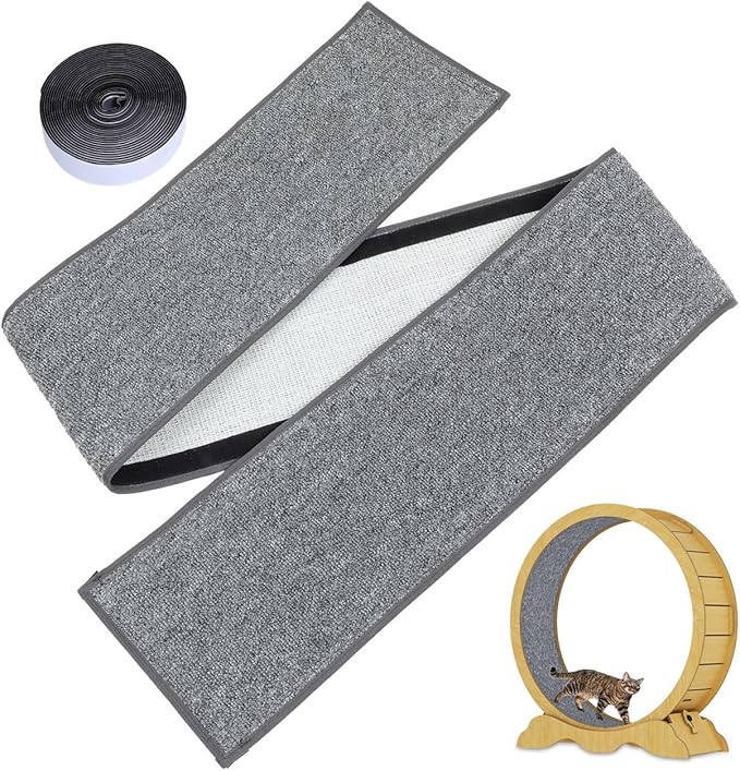 Kisangel Cat Carpet Scratching Mat Replacement, Cat Treadmill Accessories Felt Running Wheel Cushion Mat Scratch for Indoor Supplies Furniture, 95x10 inches