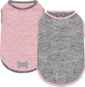 KYEESE 2Pack Dog Shirt, Lightweight Sun Protection Sleeveless Dog T Shirts for Small Dogs Girl, Breathable Pet Reflective Tank Top Summer Dogs Clothes for Outdoor Walking, Pink+Grey, L
