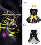 CuteBone Happy New Year Dog Dresses Velvet Holiday Small Dogs Clothes Onesie Pet Apparel Girl Puppy Skirt with Bow Hair Rope CVA56L-D