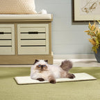 SAFAVIEH Cat Scratch Mat Pad Collection, 12" x 16", Ivory, Sisal & Jute Boucle Weave, Velcro & Slip Resistant Backing