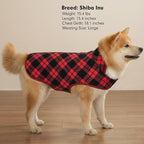 cyeollo 3XL Dog Coat, Fleece Sherpa Winter Sweater Coats, Turtleneck Dog Jacket Vest for Large Dogs with Leash Hole, Soft Reversible Pet Coats for Cold Weather, Buffalo Plaid XXXL