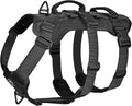 OneTigris Escape Proof Dog Harness, No Pull Dog Harness with Handles, Tactical Multi-Use Support Dogs Harnes for Large Dogs Everyday Wear Walking Hiking Training (Black, Medium)