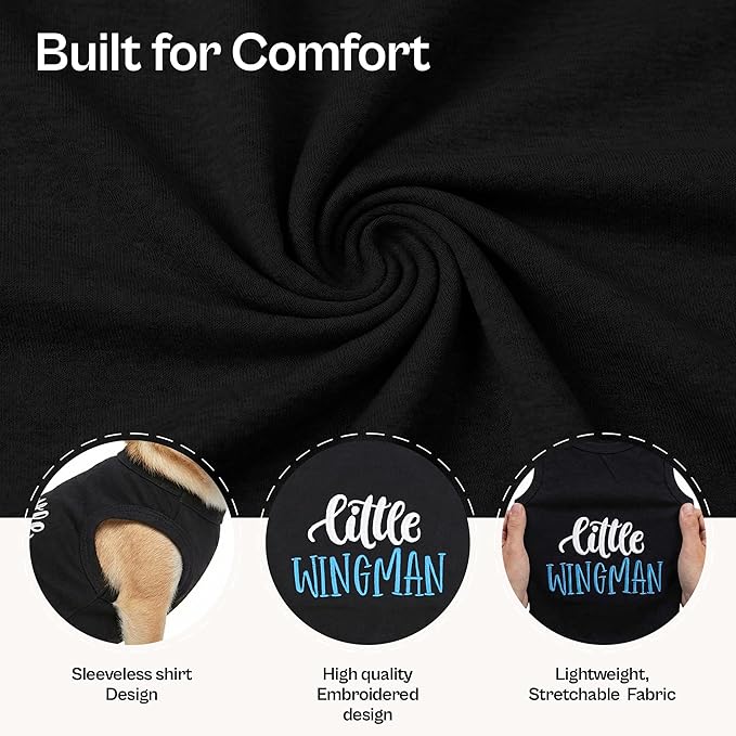 Parisian Pet Dog Shirt – 100% Cotton Shirts for Medium Dogs – Sleeveless Black Puppy Vest – Lightweight and Breathable Pet Apparel – Funny Summer Boy Dog Clothes - Stretchy Cute T Shirts for Dogs