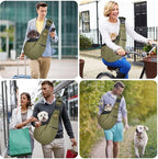 CUBY Dog and Cat Sling Carrier - Hands Free Adjustable Small Pet Sling - Soft Pouch and Tote Design - Suitable for Puppy, Small Dogs Cats Outdoor