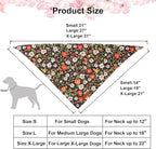 ADOGGYGO Floral Dog Bandana, Black Pink Flower Pet Scarf, Premium Durable Fabric, Cute Floral Bandanas for Extra Large Dogs (X-Large)