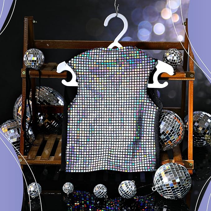 Disco Sequins Dog Costume Set Dog Holographic Shiny Shirt with Disco Ball Headband 80s 70s Party Pet Outfits Glitter Halloween Christmas Cosplay Clothes for Puppy Cat(S)