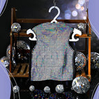 Disco Sequins Dog Costume Set Dog Holographic Shiny Shirt with Disco Ball Headband 80s 70s Party Pet Outfits Glitter Halloween Christmas Cosplay Clothes for Puppy Cat(S)