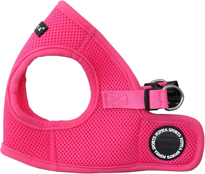 Puppia Neon Soft Vest Harness Step-in No Choke No Pull Walking Training for Small and Medium Dog, Pink, Large