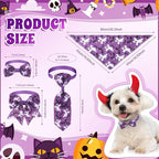 Reginary 120 Pcs Halloween Dog Bandanas Bulk Dog Bows Set Bow Ties Cat Scarf Colorful Washable Triangle Pet Kerchief Cute Bib for Summer Small Medium Large Pets Grooming Accessories Costume