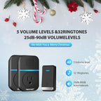TECKNET Wireless Doorbell, Plug-through Door Bell, IP66 Waterproof Doorbells, 1300ft Cordless Rang Door Bell Ringer Wireless, 60 Ringtones & 5 Level Volume, 0-110 dB Doorbell Chime for Home/Classroom