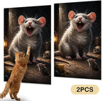 Nuxovilar Cat Wall Scratcher 15.3x23.6 Inches Polyester Synthetic Fiber, Large Rat & Small Mouse Print, wall scratchers for Indoor Cats, cat Scratch pad, Home Decor, Basement, Garage (2pcs)