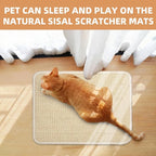 2 Pieces Rabbit Scratcher Mat, Natural Sisal Cat Bunny Rabbit Scratching Pad, Rabbit Animal Scratch Pad Rug for Indoor Horizontal Cat Floor Scratching Mats Rug, Furniture Protector (Beige)