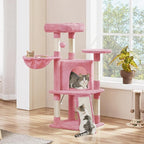 Yaheetech Cat Tree, 42in Play Tower for Indoor Cats, Kitten House with Large Perch & Scratching Posts & Cozy Condo & Scratching Ramp, Cat Furniture Activity Center, Pink
