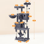 Yaheetech 73inch Cat Tree, Cat Stand Furniture with Scratching Posts Perches Hammock as Indoor Kittens Activity Center