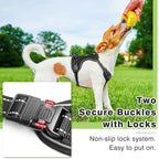 WINSEE Dog/Pet Harnesses No Pull with Dog Collar, Adjustable Reflective Oxford Outdoor Vest, Front/Back Leash Clips for Small, Medium, Large, Extra Large Dogs, Easy Control Handle for Walking