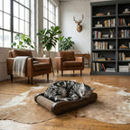 Claw Surfer Cat Bed - Cat Scratcher Bed & Lounge – Heavy Duty High-Density Cardboard, Lasts 5X Longer. Modern Curved Scratching Pad with 20mm White Frame. Non-Toxic, No Mess, Espresso