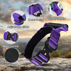 JSXD Tactical Dog Collar, 1.5 Inch Wide, Heavy Duty Military Training Collar with Handle, Metal Quick Release Buckle, 1000D Nylon, for Medium Large Dogs