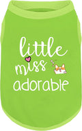 Cotton Dog Shirt with 'Little Miss Adorable' Corgi Head Print, Soft & Breathable Pet Apparel for Small, Medium, and Large Dogs, All-Season Sleeveless Vest, Cute and Comfortable Dog Outfit.Green XL