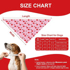 Valentine’s Day Dog Bandanas 2-Pack for Large to X-Large Dogs - Reversible Hearts, Lips & XO Scarf, Pink & Red Pet Accessories for Valentine Gift