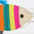 Hypeety Cat Scratching Board Creative Fish Shaped Cat Claw Toy Colorful Sisal Pad Scratch Lounge Durable Scratching Pad Interaction Toy (L)