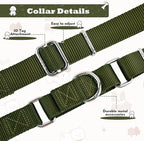 Martingale Collar for Dogs with Quick Release Buckle, Heavy-Duty Solid Color Nylon Training Collars - Adjustable No-Slip Design for Medium & Large Dog