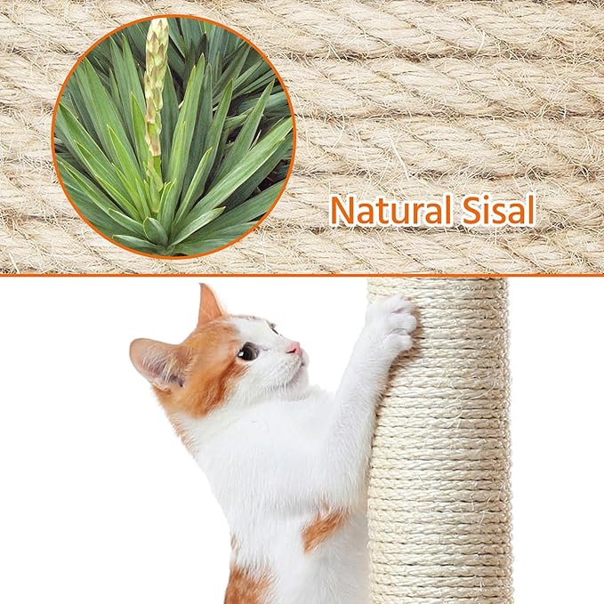 Topeakmart Multi-Level Cat Tree, Large Cat Tower with Condos Platform Perch Hammock Scratching Posts Plush Cat House