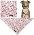 Summer Dog Bandana, UP URARA PUP Orange Bandana for Small Large Dogs, Cotton Handkerchief Cute Little Flower Puppy Triangle Bid Scarf for Boy Girl Dogs