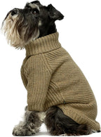 Fitwarm Thermal Knitted Dog Sweater Doggy Winter Coat Pet Clothes Doggie Turtleneck Jacket Puppy Outfits Cat Sweatsuit Sage Green Small