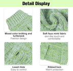 BEAUTYZOO Small Dog Sweater -Turtleneck Pullover Classic Cable Knit Fuzzy Winter Coat Dog Cold Weather Clothes for Small Medium Dogs Puppy Girl Boys,Green XS