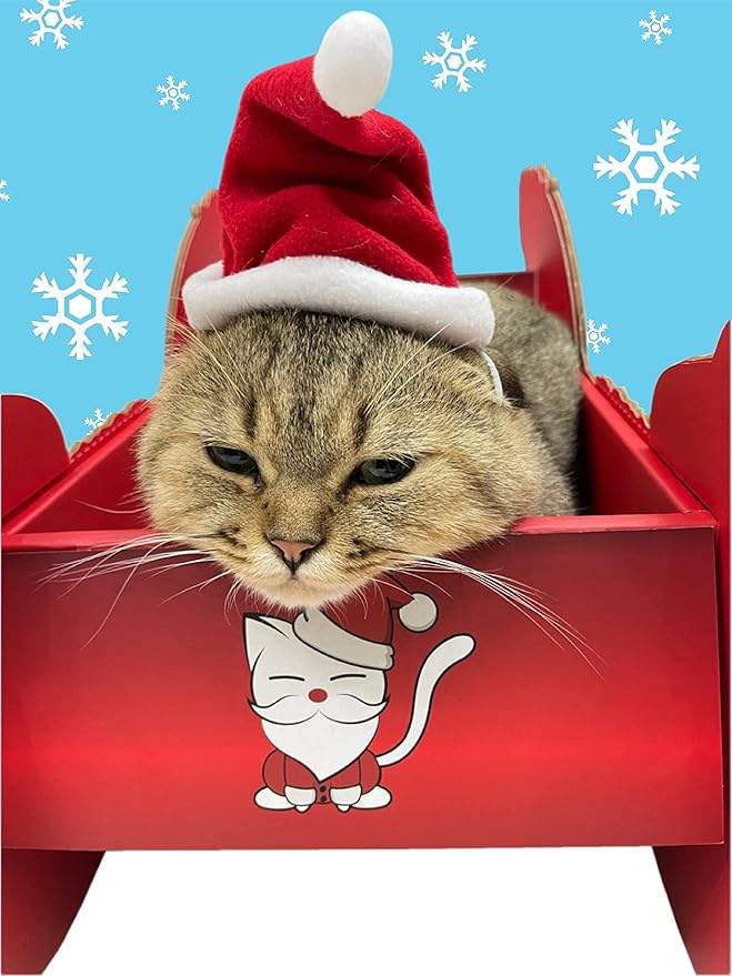 LA LA CAT Santa Sleigh Cat Scratcher