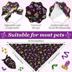 Abbylike 50 Pcs Mardi Gras Dog Bandanas Bulk Purple Green and Gold Bandanas for Dogs Triangle Kerchief Bibs Scarf Set for Pet Carnival Costume Photo Props Accessories Shops (25.6 x 17.7 x 17.7)
