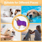 Bienbee Dog Bathrobe, Quick Drying Super Absorbent Dog Robes for After Bath, Warm Keeping Dogs Towel, Dogs Bath Supplies, Dark Purple L